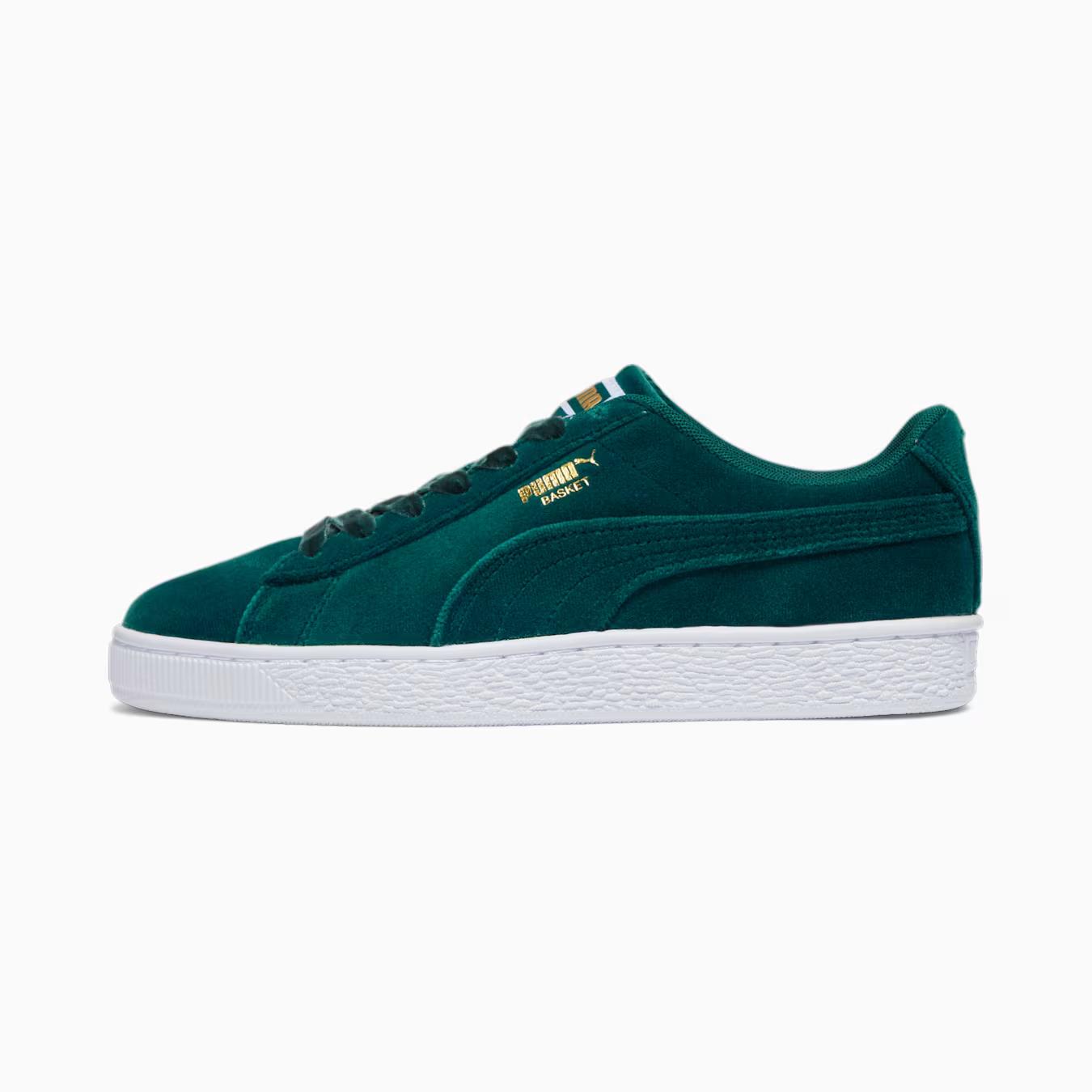 Giày Puma Basket Classic Velvet Nữ Xanh Lá