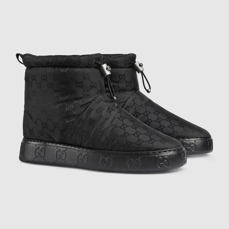 Giày Gucci Gg Ankle Boot Nylon Nam Đen