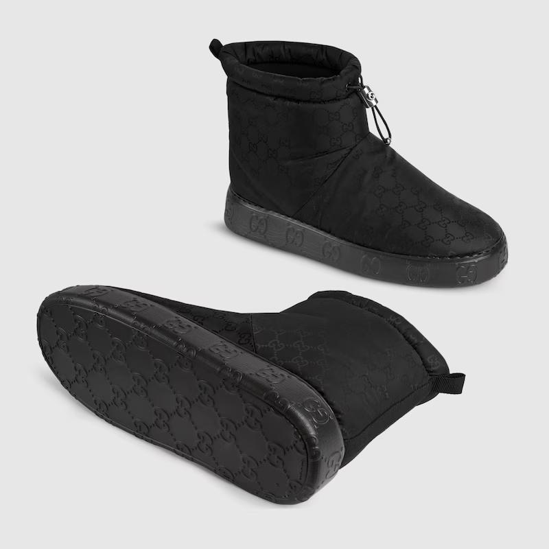 Giày Gucci Gg Ankle Boot Nylon Nam Đen