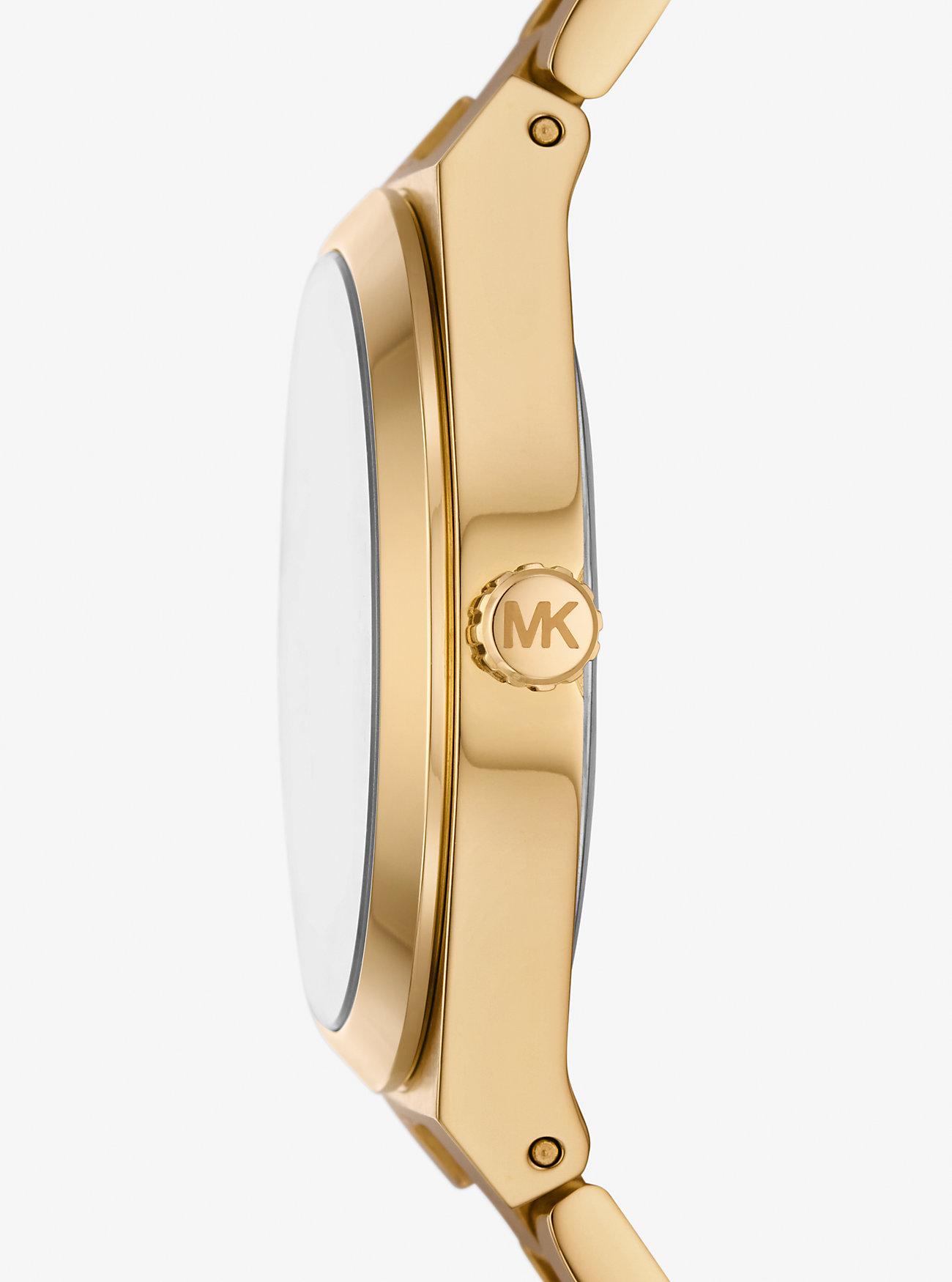 Đồng Hồ Michael Kors Lennox Gold-Tone Watch Nữ Vàng Xanh Dương