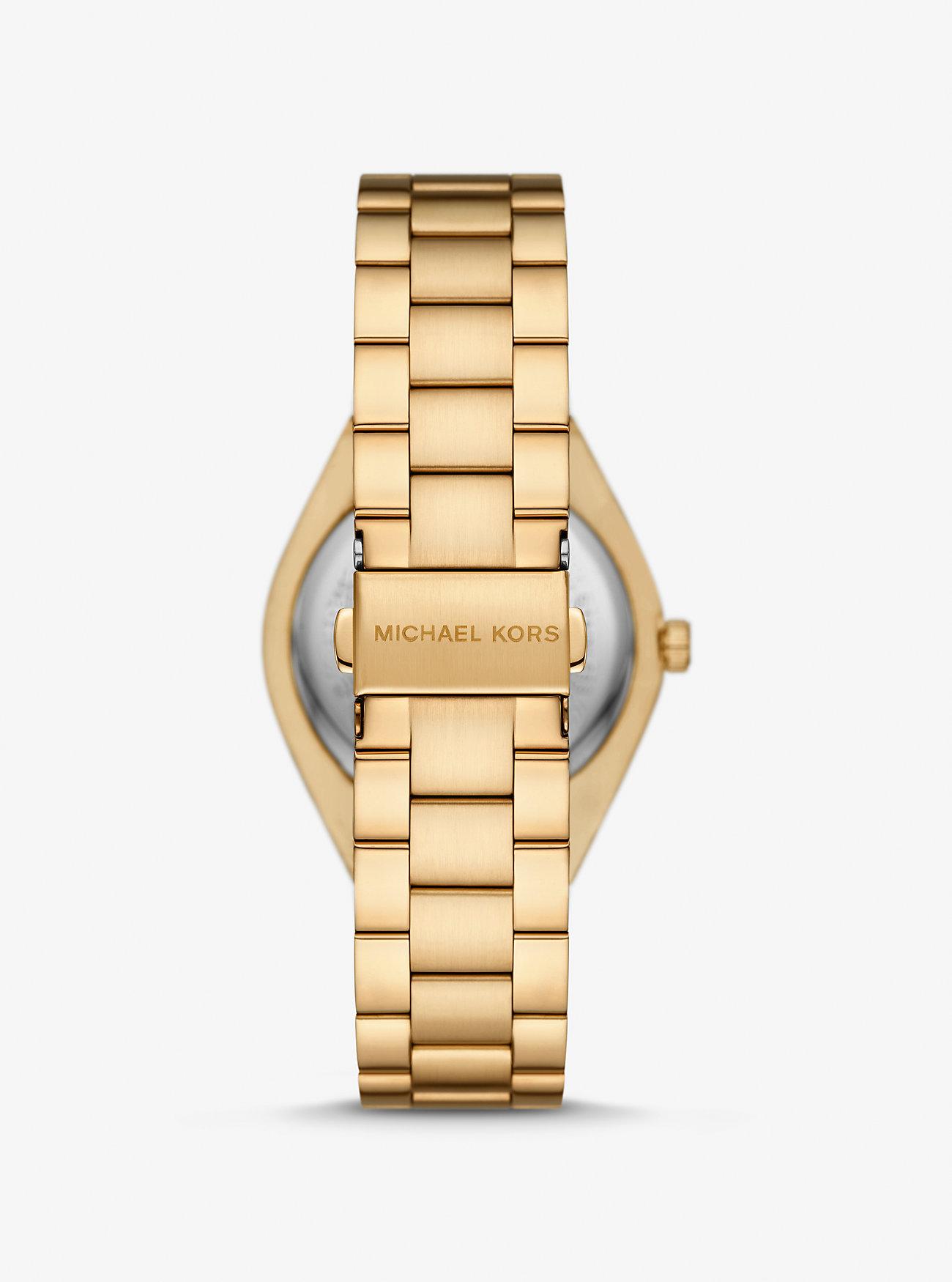 Đồng Hồ Michael Kors Lennox Gold-Tone Watch Nữ Vàng Xanh Dương