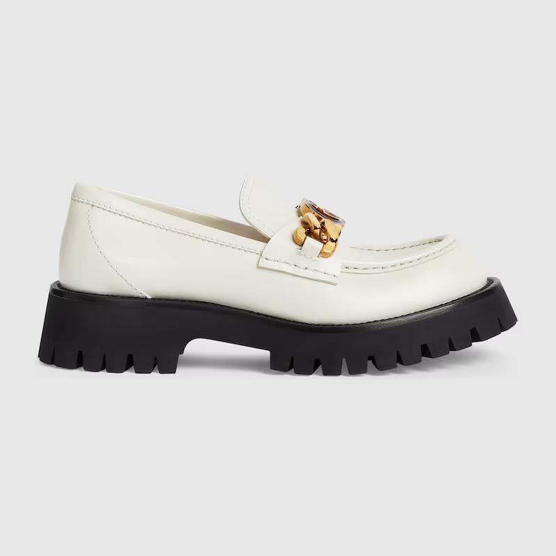 Giày Gucci Lug Sole Loafer Nữ Trắng