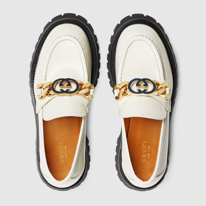 Giày Gucci Lug Sole Loafer Nữ Trắng