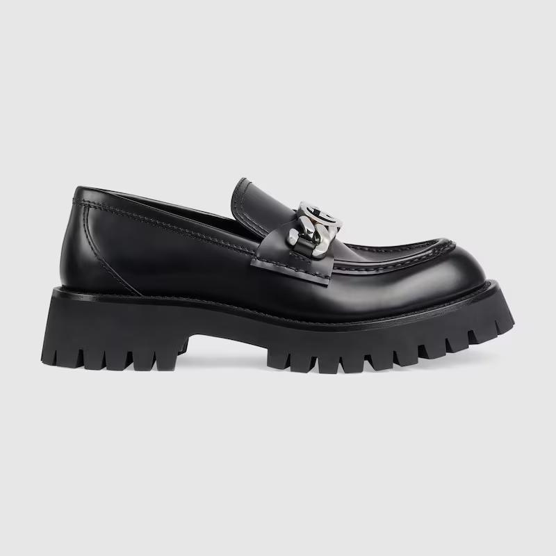 Giày Gucci Lug Sole Loafer Nữ Đen