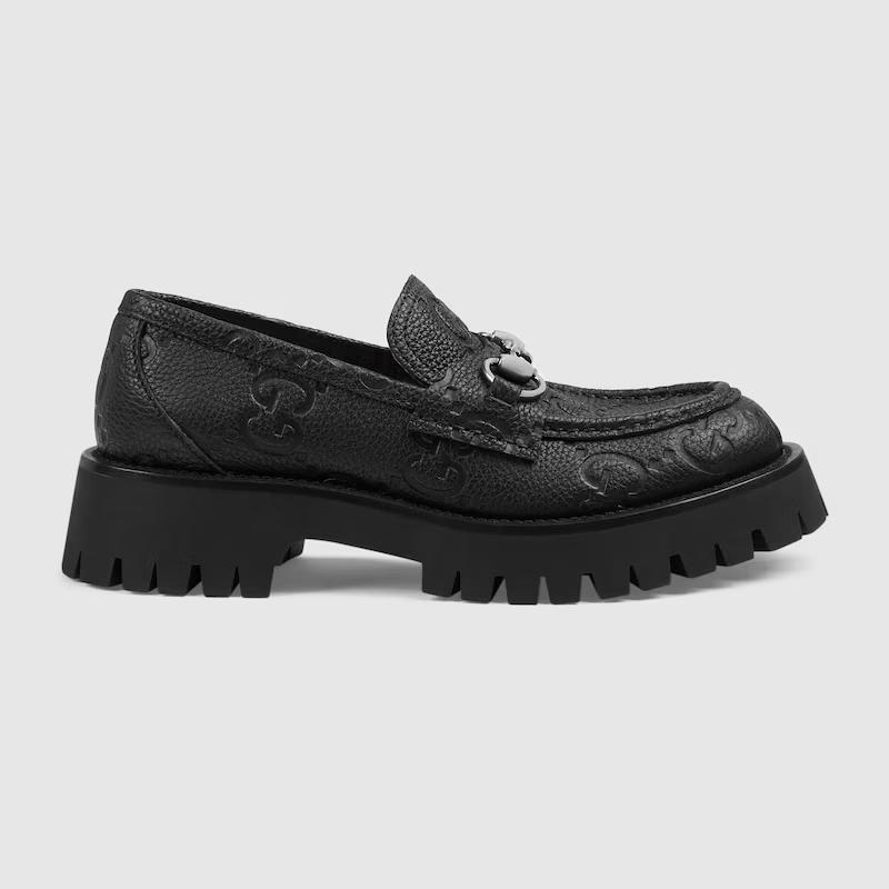 Giày Gucci Gg Lug Loafer With Horsebit Nữ Đen