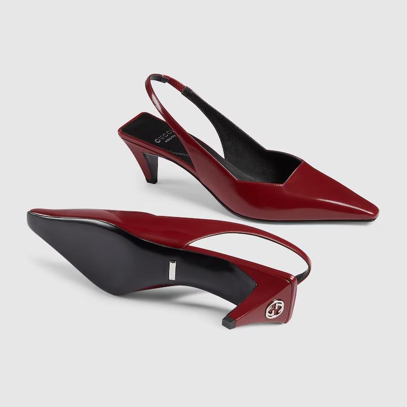 Giày Gucci Slingback Pump Nữ Đỏ