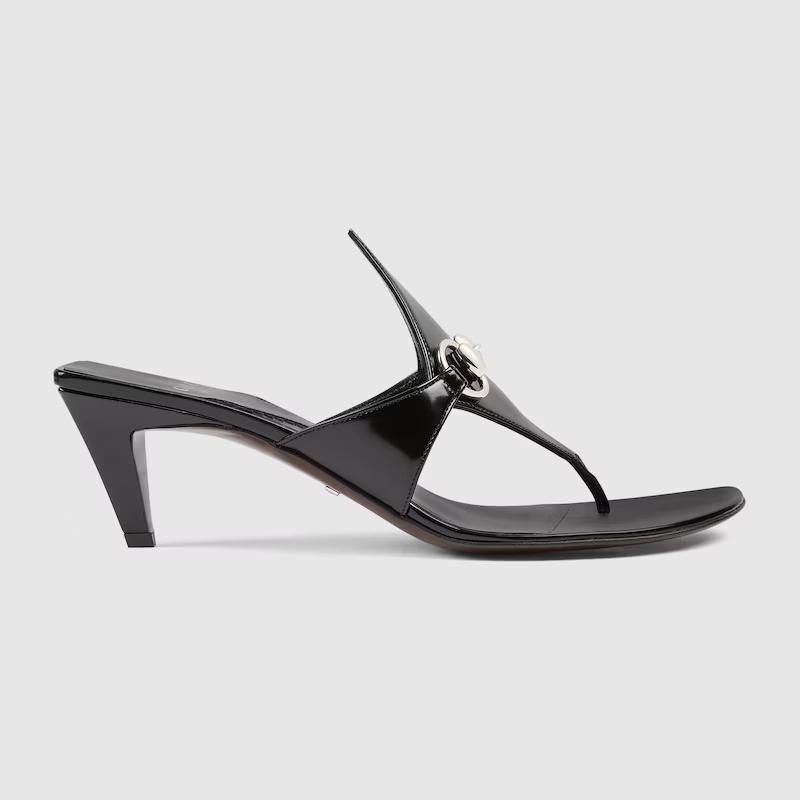 Giày Gucci Thong Sandal With Horsebit Nữ Đen