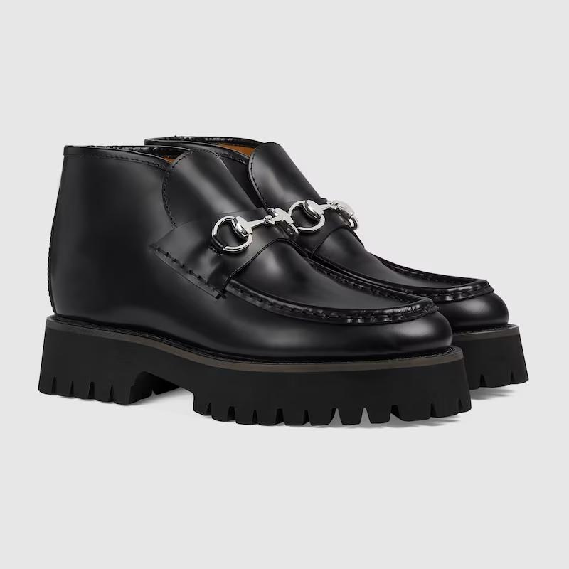 Giày Gucci Ankle Boot With Horsebit Nữ Đen