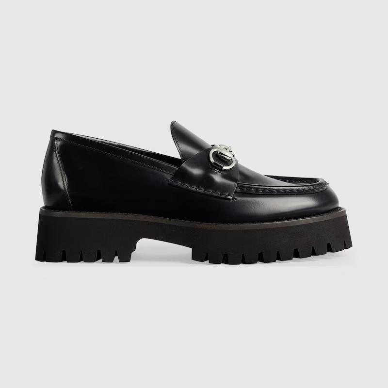 Giày Gucci Loafer With Horsebit Nữ Đen