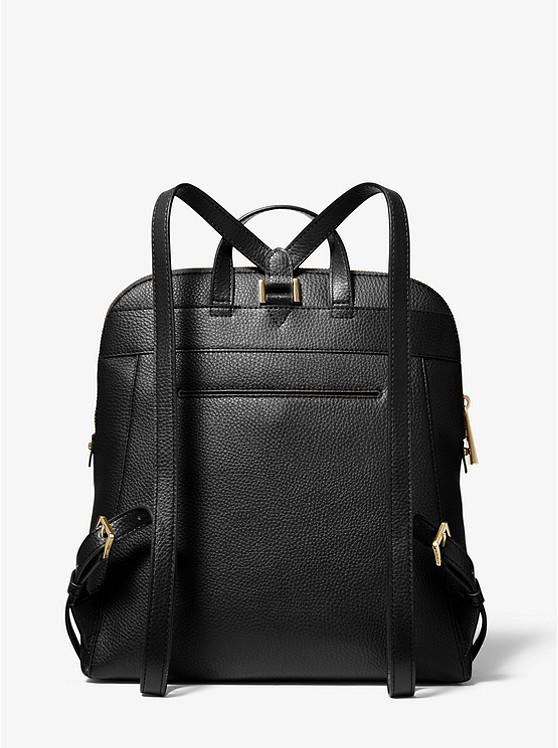 Túi Michael Kors Rhea Medium Pebbled Slim Backpack Nữ Đen