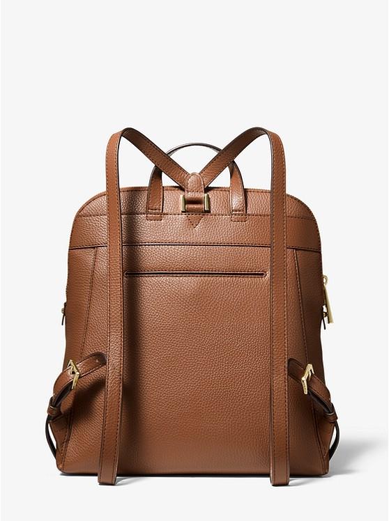 Túi Michael Kors Rhea Medium Pebbled Slim Backpack Nữ Nâu