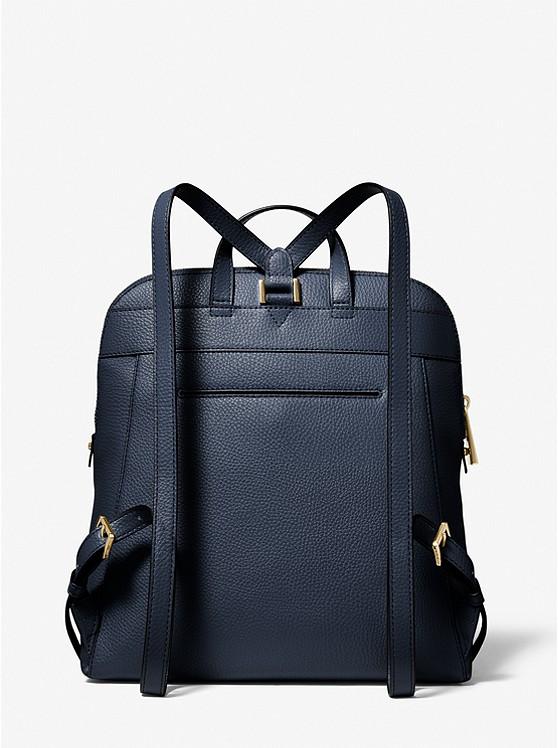 Túi Michael Kors Rhea Medium Pebbled Slim Backpack Nữ Xanh Navy