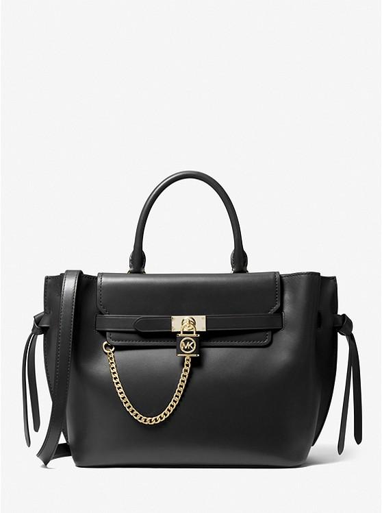 Túi Michael Kors Hamilton Legacy Large Leather Belted Satchel Nữ Đen