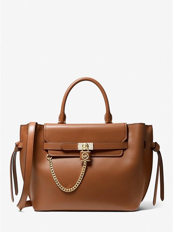 Túi Michael Kors Hamilton Legacy Large Leather Belted Satchel Nữ Nâu