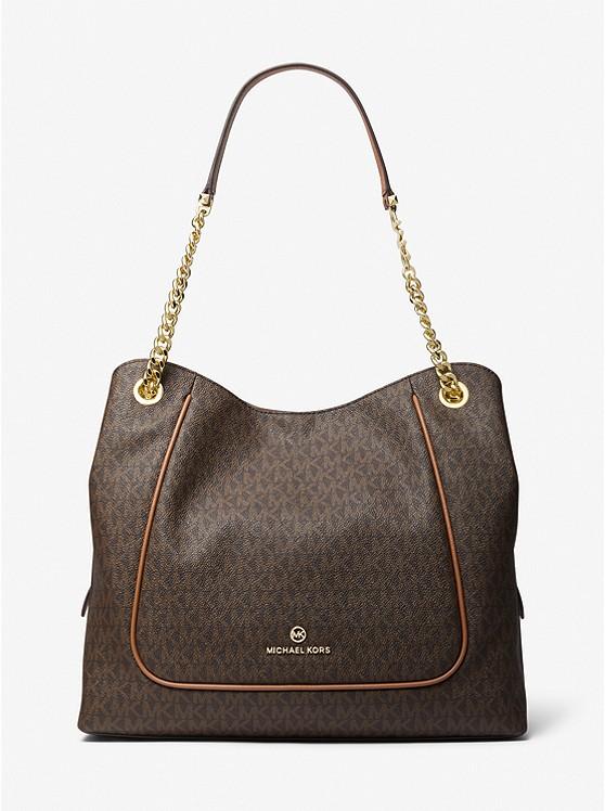 Túi Michael Kors Piper Large Logo Shoulder Bag Nữ Nâu