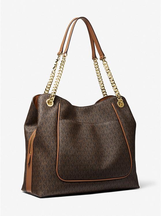 Túi Michael Kors Piper Large Logo Shoulder Bag Nữ Nâu