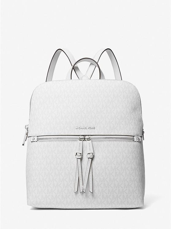 Túi Michael Kors Rhea Medium Logo Slim Backpack Nữ Trắng