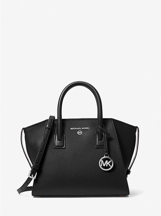 Túi Michael Kors Avril Small Leather Top-Zip Satchel Nữ Đen