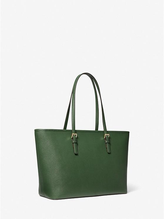 Túi Michael Kors Jet Set Medium Saffiano Leather Top-Zip Tote Bag Nữ Xanh Lá