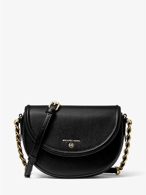 Túi Michael Kors Jet Set Medium Pebbled Leather Half Dome Crossbody Nữ Đen