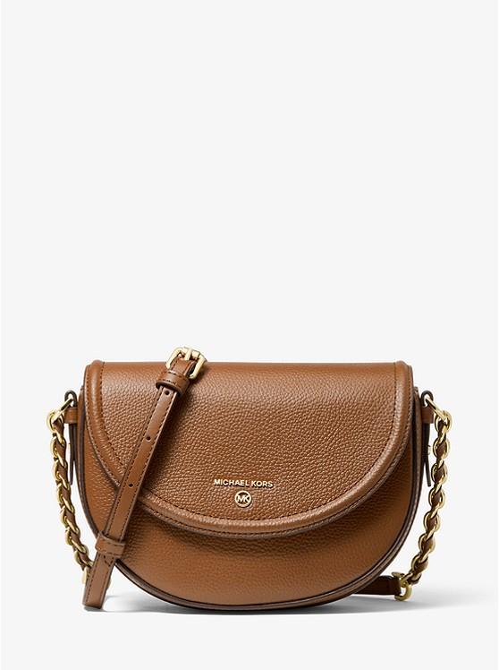 Túi Michael Kors Jet Set Medium Pebbled Leather Half Dome Crossbody Nữ Nâu