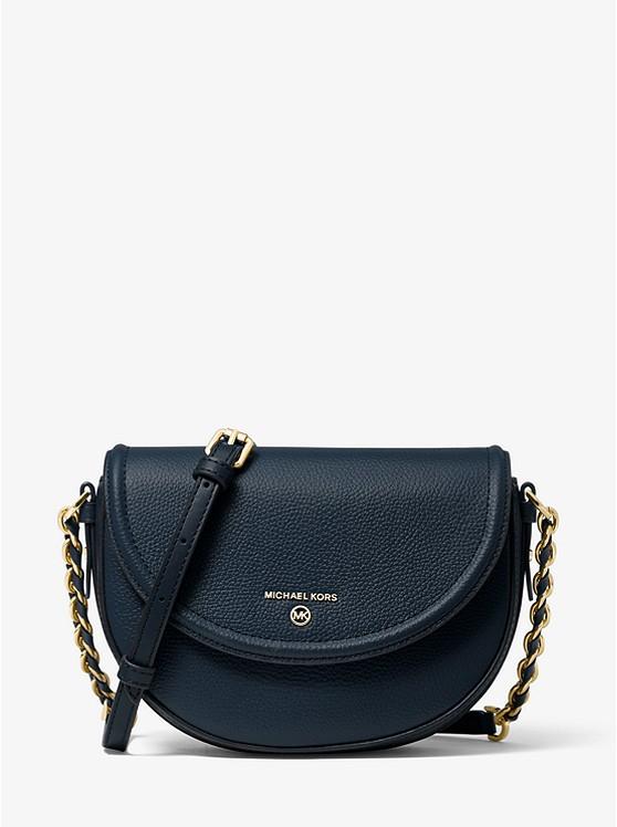 Túi Michael Kors Jet Set Medium Pebbled Leather Half Dome Crossbody Nữ Xanh Navy