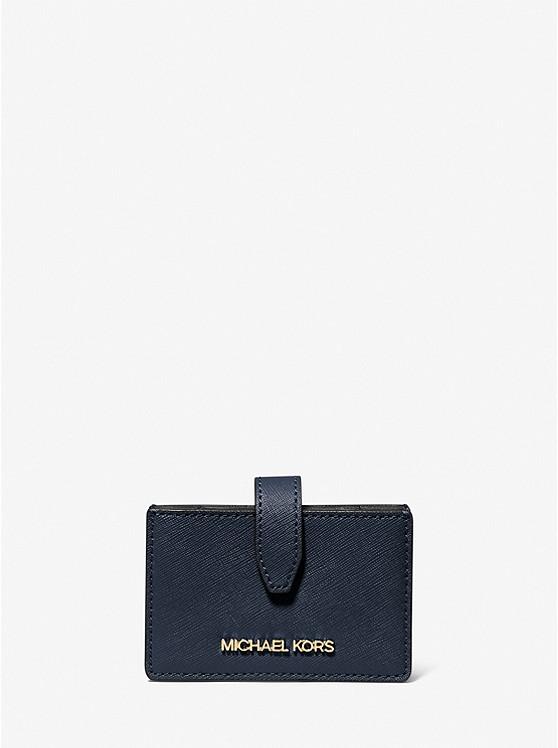 Túi Michael Kors Jet Set Travel Medium Saffiano Leather Accordion Card Case Nữ Xanh Navy