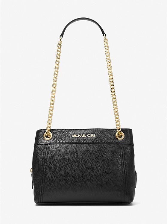 Túi Michael Kors Jet Set Medium Pebbled Leather Chain Shoulder Bag Nữ Đen