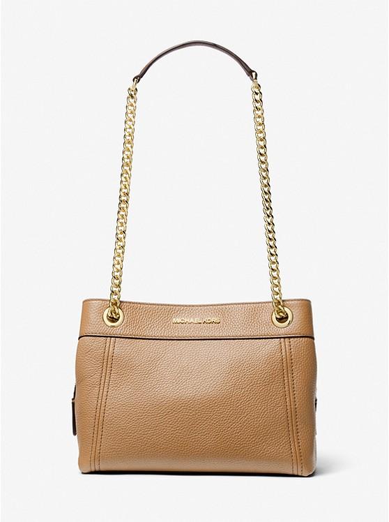 Túi Michael Kors Jet Set Medium Pebbled Leather Chain Shoulder Bag Nữ Be