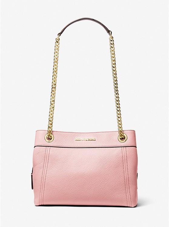 Túi Michael Kors Jet Set Medium Pebbled Leather Chain Shoulder Bag Nữ Hồng