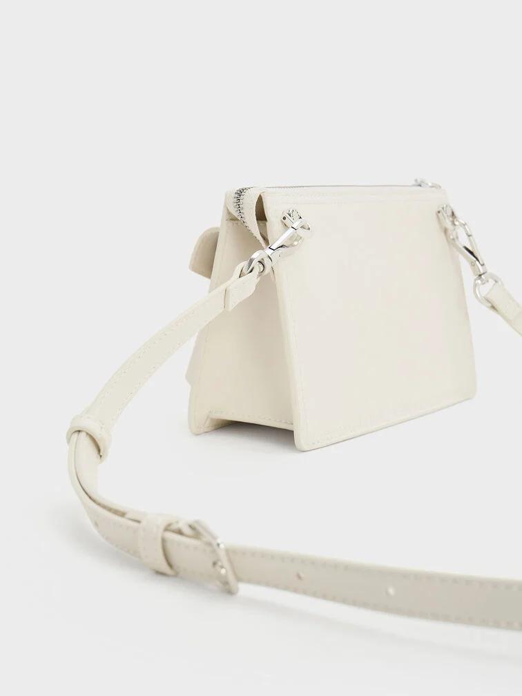 Túi Charles & Keith Austen Multi-Pocket Shoulder Bag Nữ Trắng