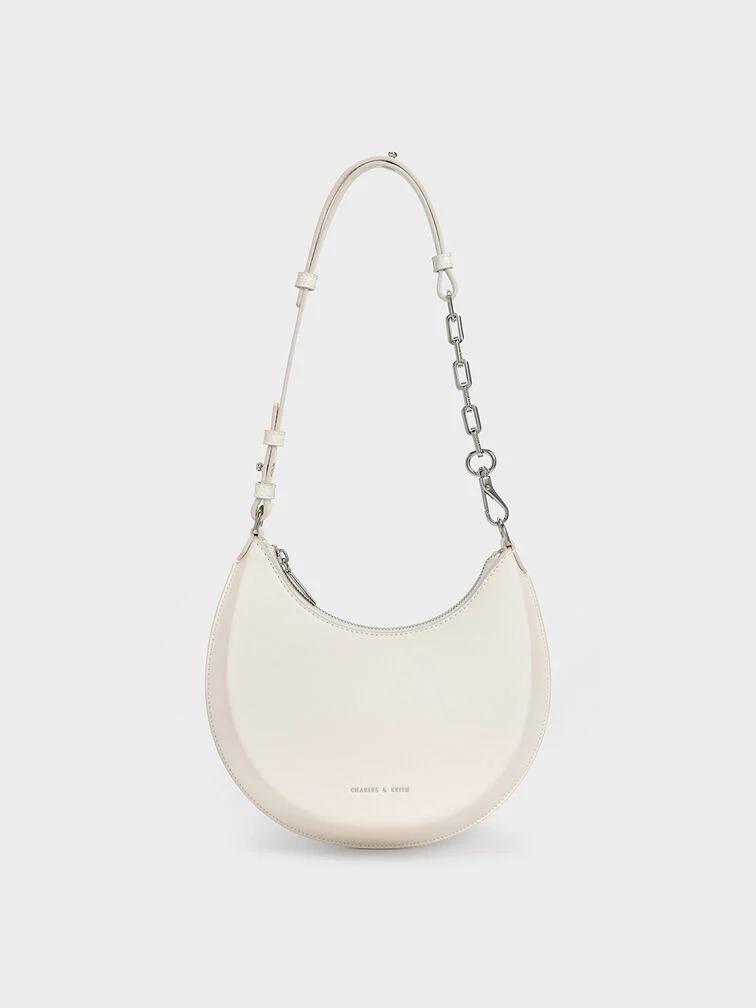 Túi Charles & Keith Olivia Moon Bag Nữ Trắng