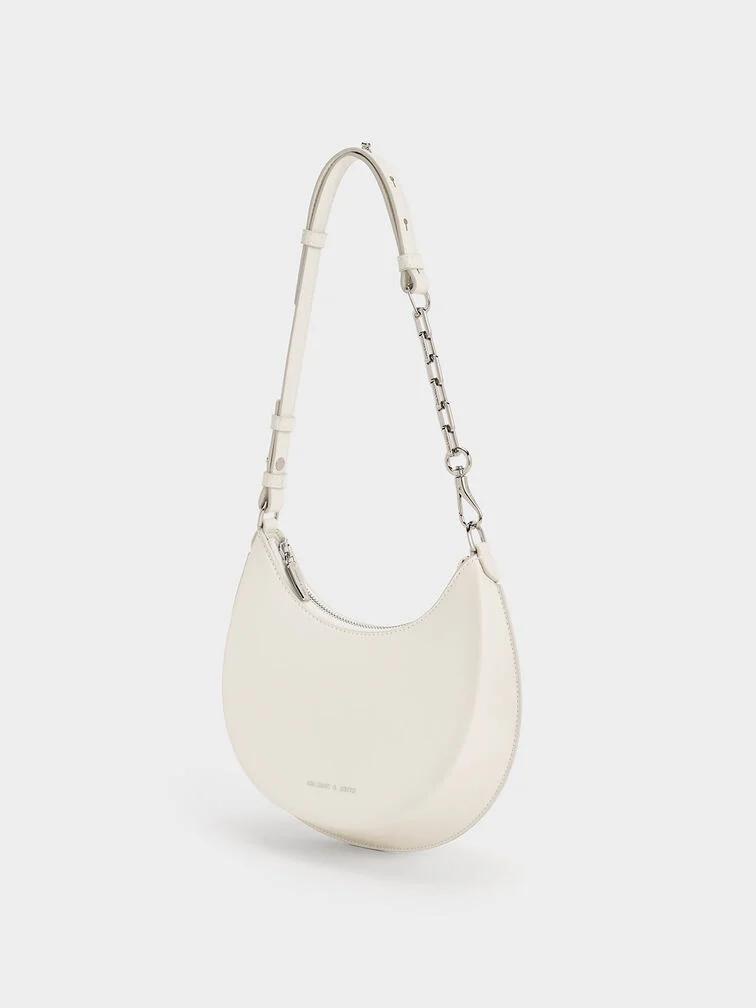 Túi Charles & Keith Olivia Moon Bag Nữ Trắng