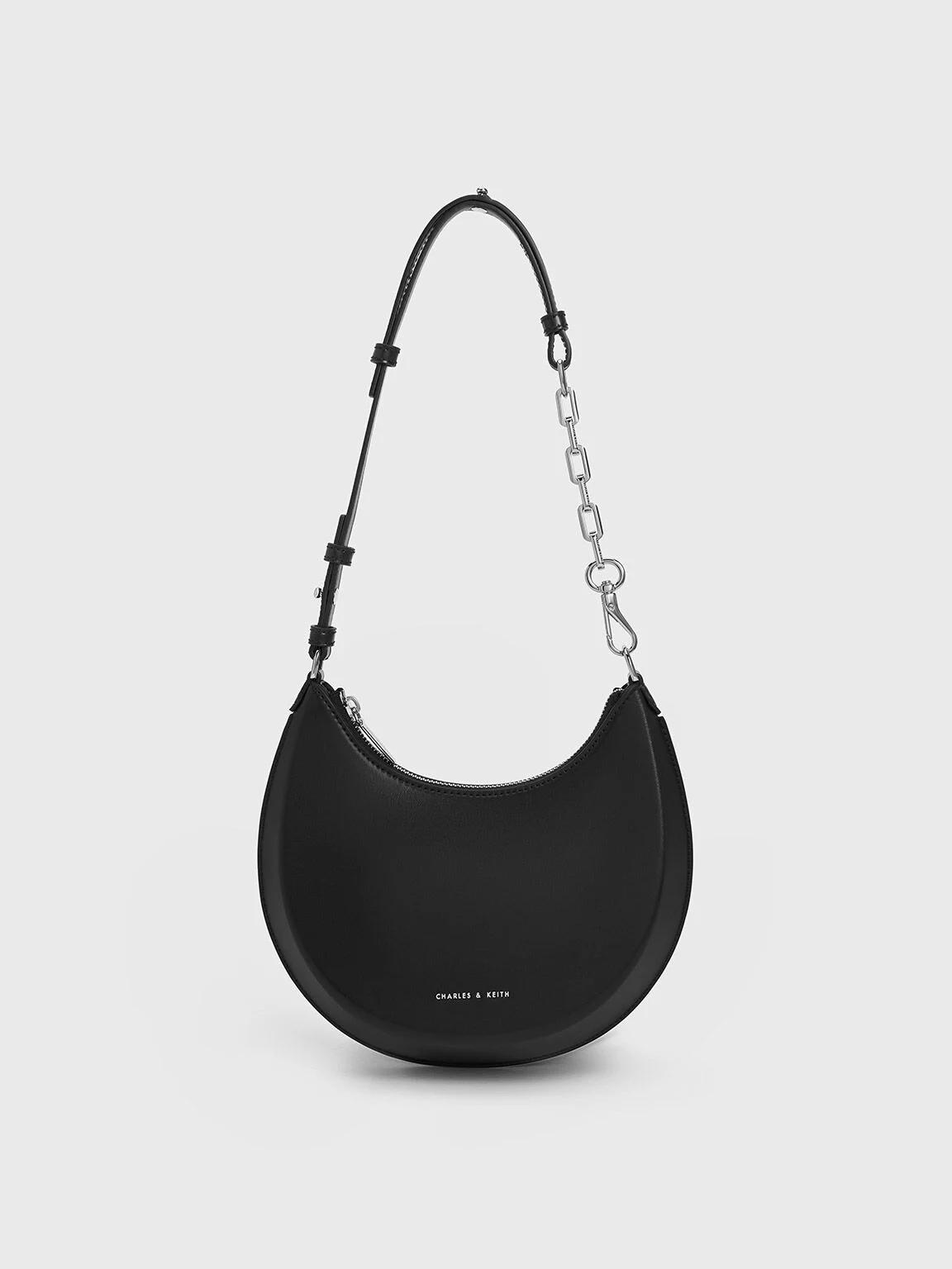 Túi Charles & Keith Olivia Moon Bag Nữ Đen