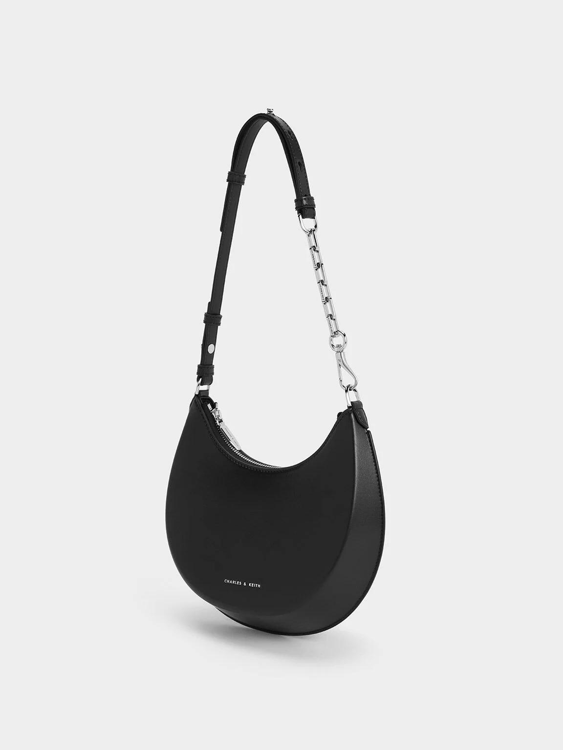 Túi Charles & Keith Olivia Moon Bag Nữ Đen