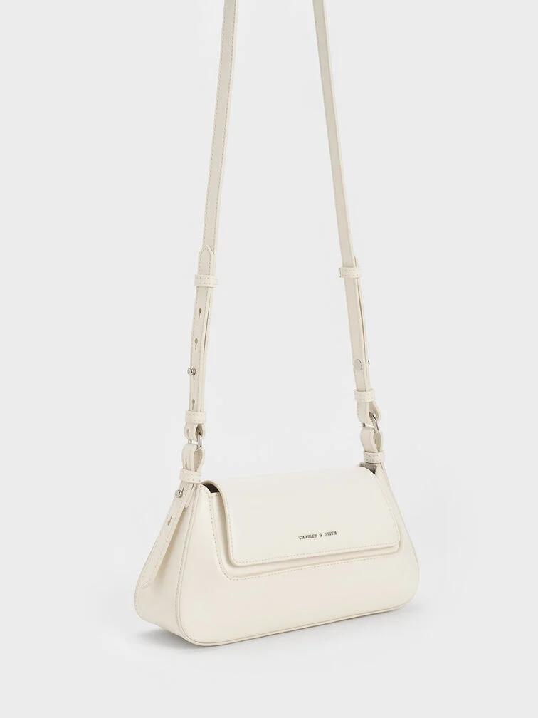 Túi Charles & Keith Olivia Trapeze Shoulder Bag Nữ Trắng