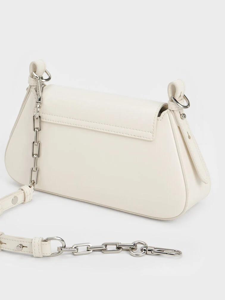 Túi Charles & Keith Olivia Trapeze Shoulder Bag Nữ Trắng