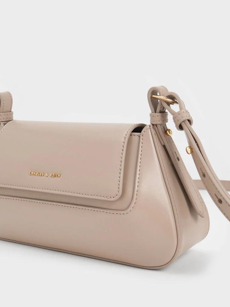 Túi Charles & Keith Olivia Trapeze Shoulder Bag Nữ Nâu