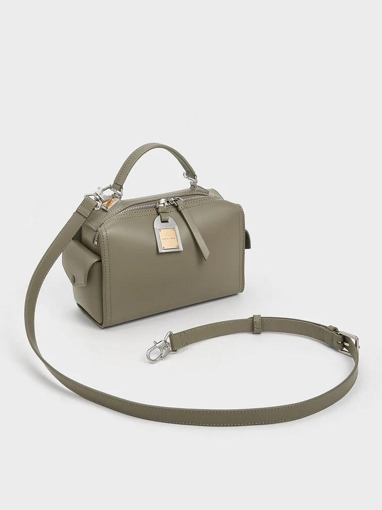 Túi Charles & Keith Austen Top Handle Bag Nữ Khaki