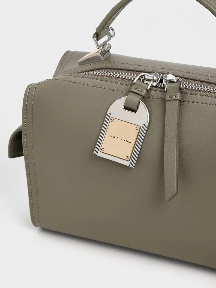 Túi Charles & Keith Austen Top Handle Bag Nữ Khaki