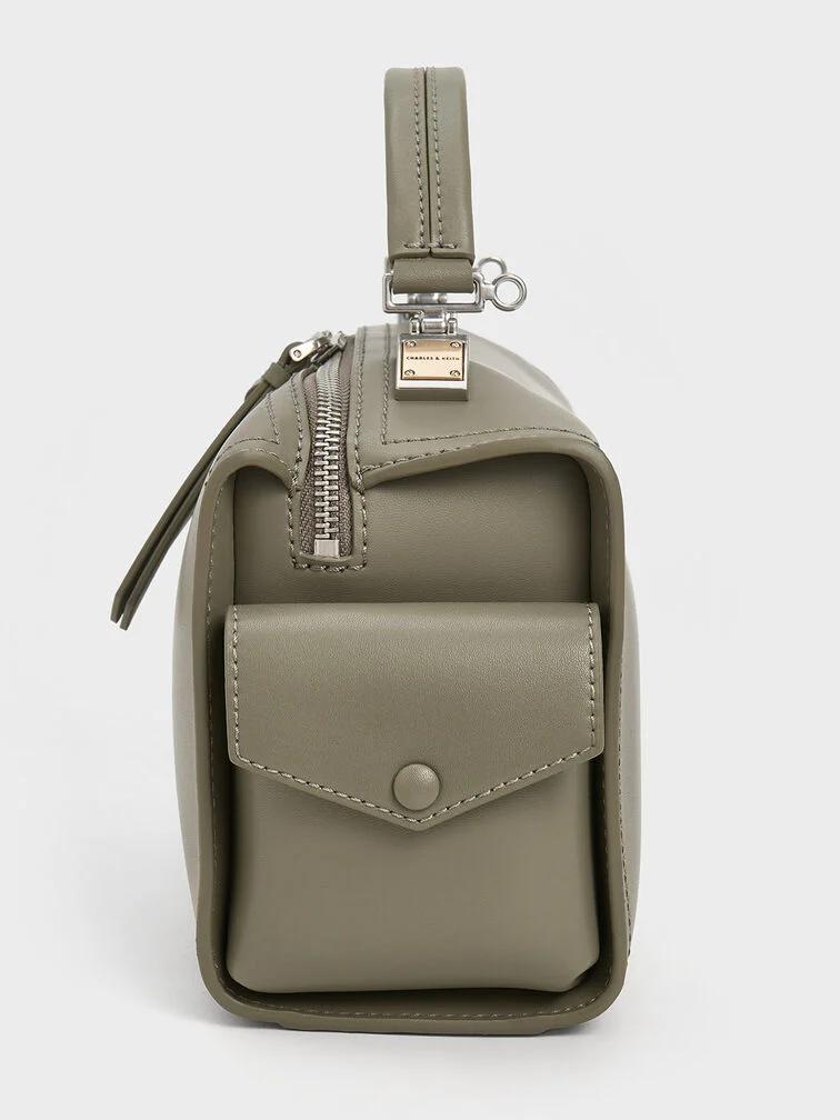 Túi Charles & Keith Austen Top Handle Bag Nữ Khaki