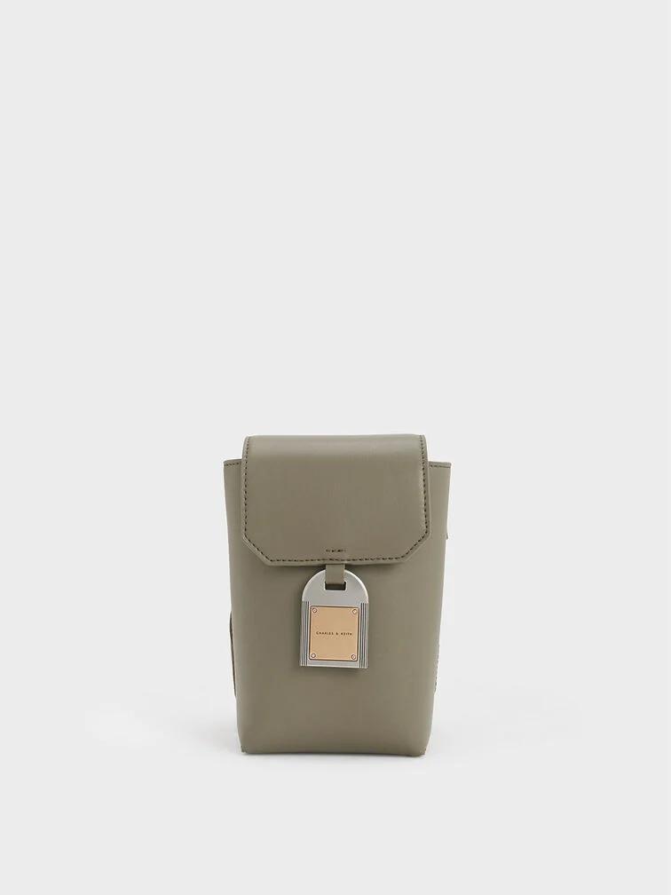 Túi Charles & Keith Austen Tumbler Crossbody Bag Nữ Khaki