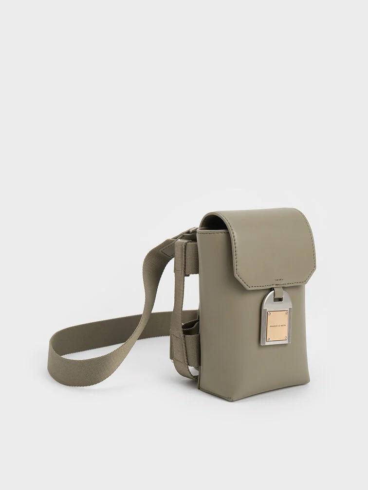 Túi Charles & Keith Austen Tumbler Crossbody Bag Nữ Khaki