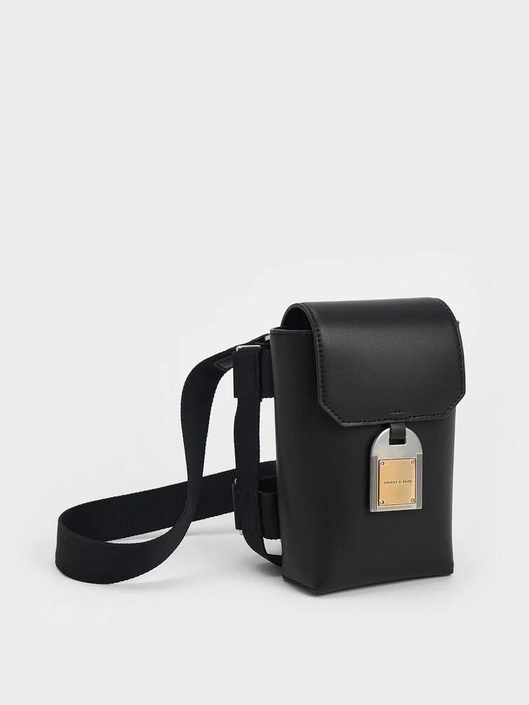 Túi Charles & Keith Austen Tumbler Crossbody Bag Nữ Đen