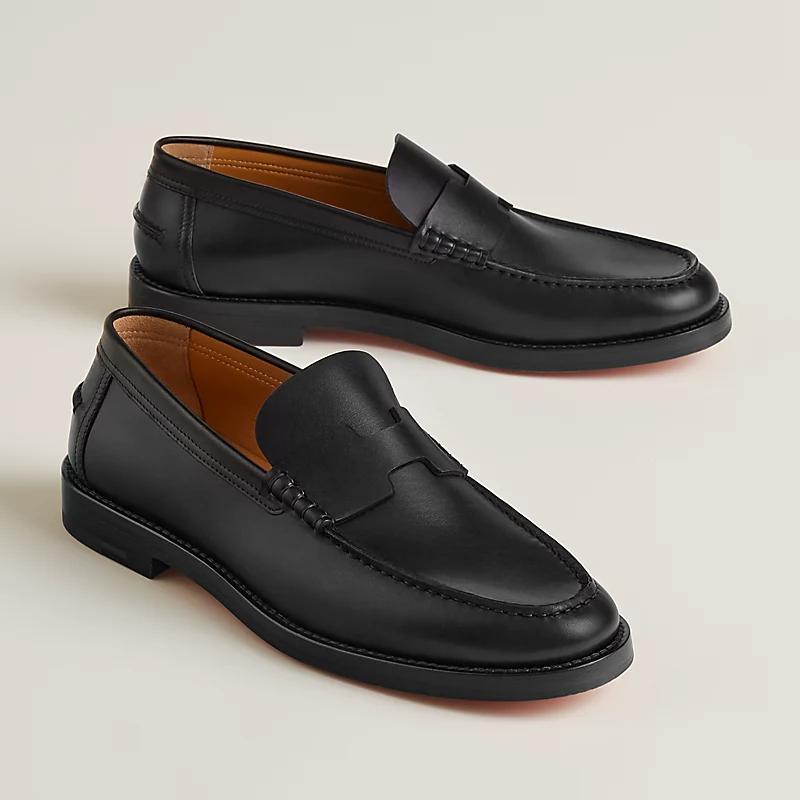 Giày Hermes Charrette Loafer Nam Đen