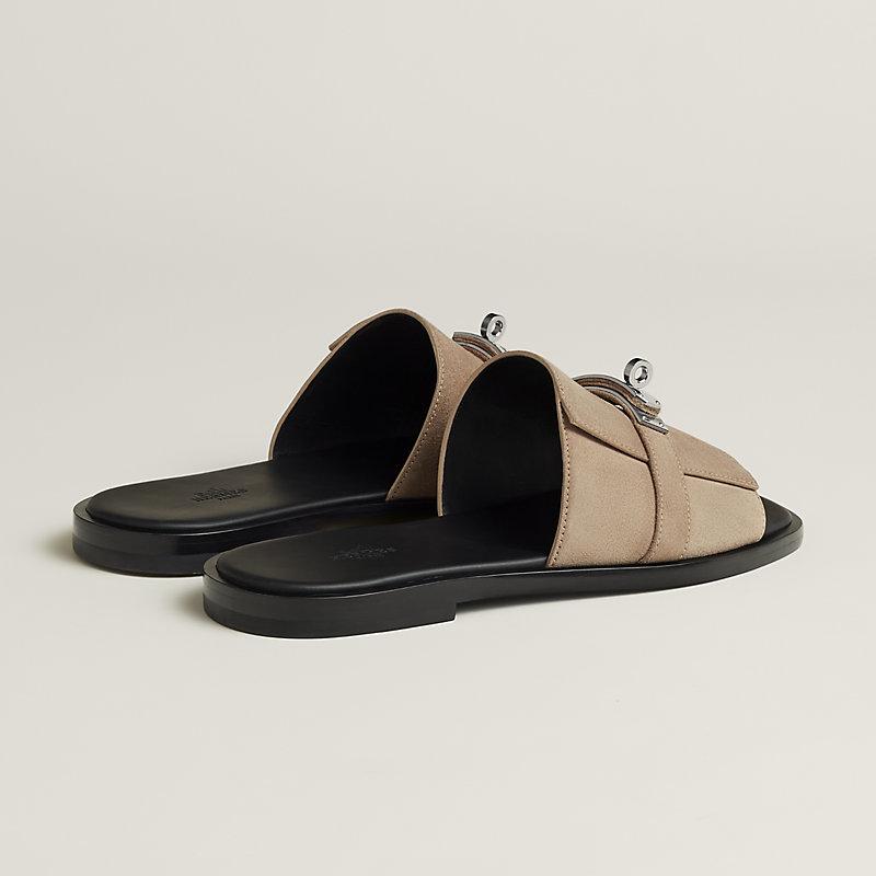 Giày Hermes Gabriel Sandal Nam Be Đen