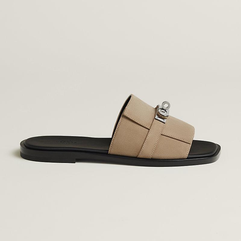 Giày Hermes Gabriel Sandal Nam Be Đen