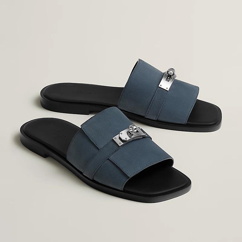 Giày Hermes Gabriel Sandal Nam Xanh Dương Đen