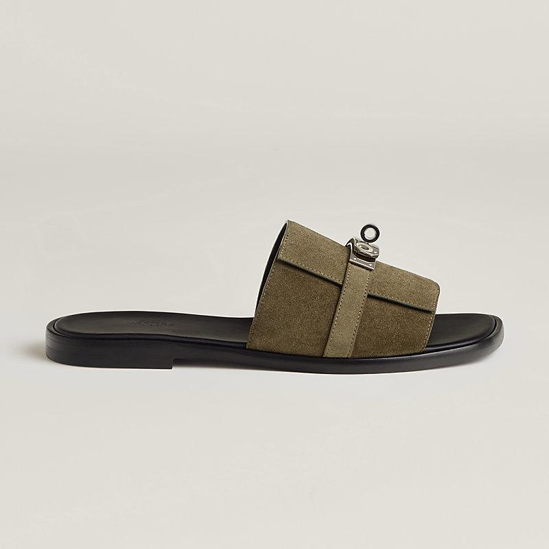 Giày Hermes Gabriel Sandal Nam Xanh Lá Đen