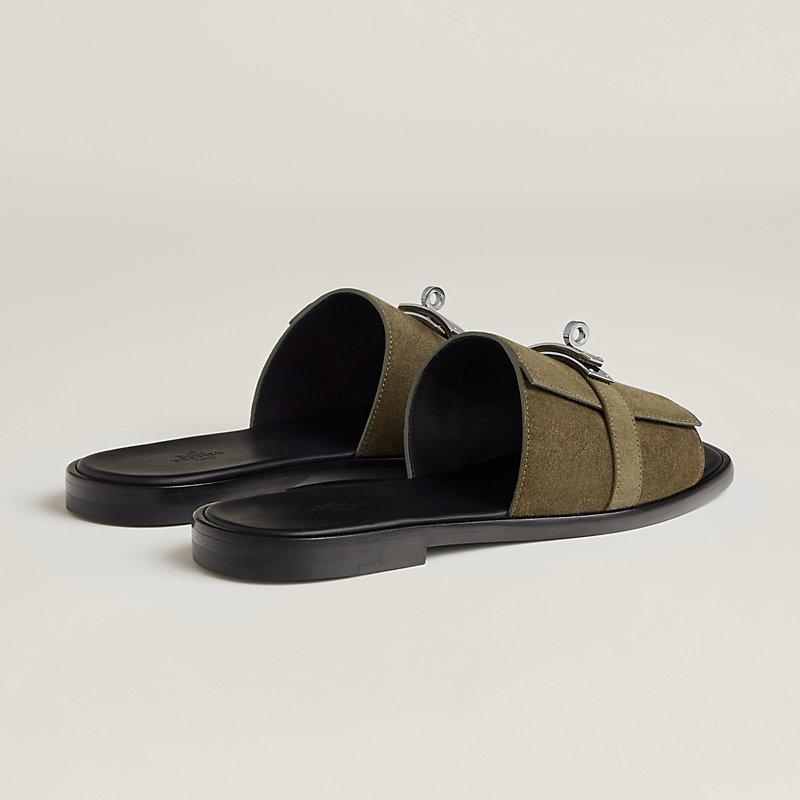 Giày Hermes Gabriel Sandal Nam Xanh Lá Đen